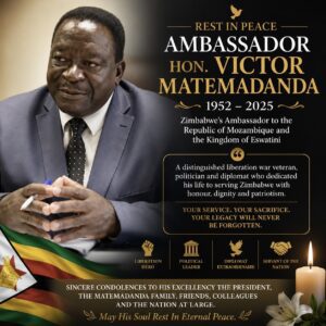 Ambassador Hon. Victor Matemadanda Dies, Zimbabwe Mourns Veteran Diplomat and Liberation War Hero